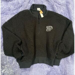 Pink Cozy Fleece Half Zip Pullover Size Large